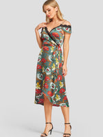 NEW FEELING Womens Green Floral Dresses