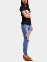 NEW FEELING Womens Black T-Shirts