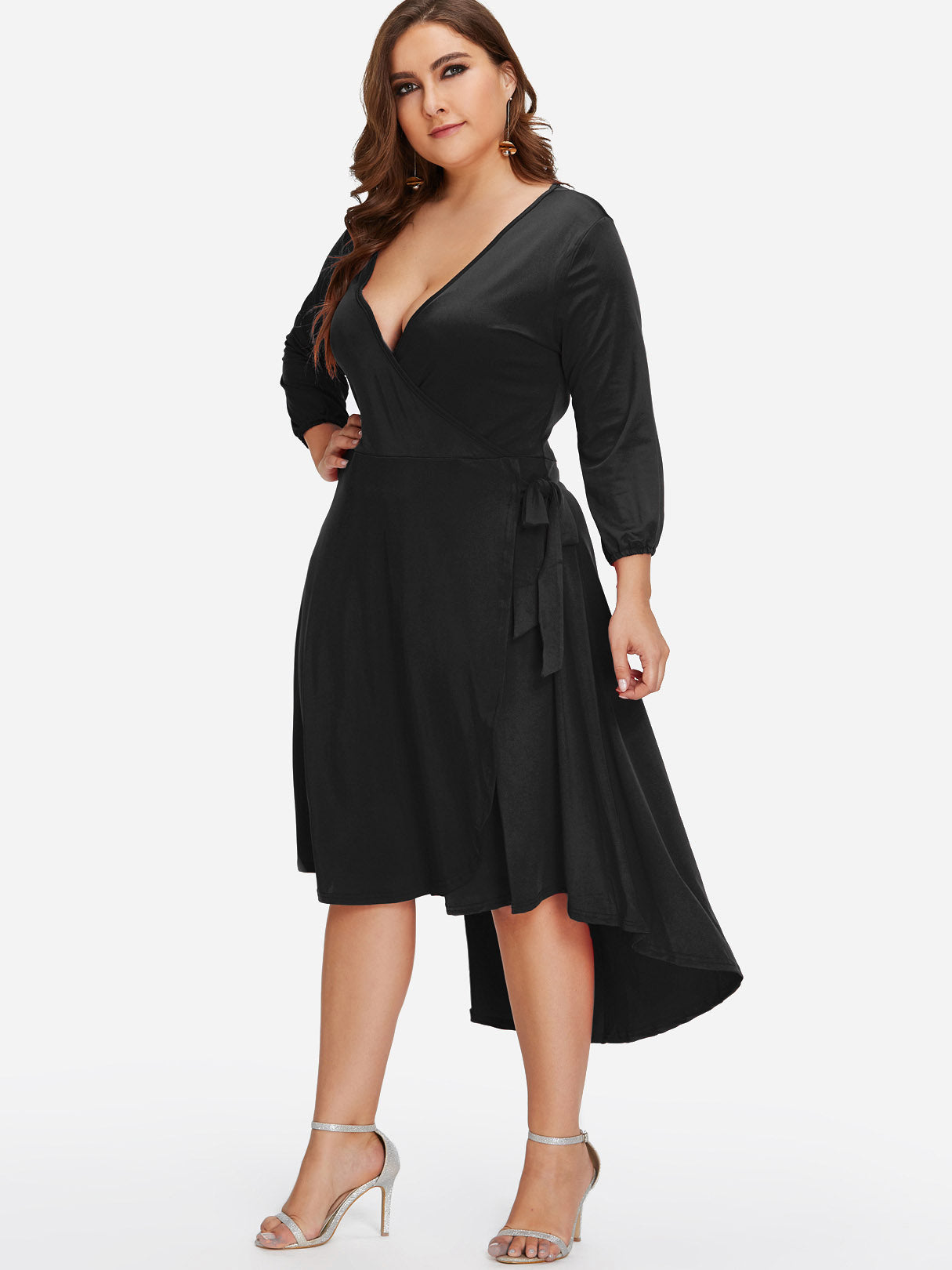 Custom Ladies V-Neck Plus Size Dress