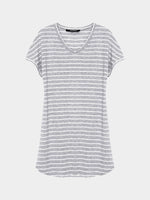 Wholesale V-Neck Stripe Curved Hem Mini Dress