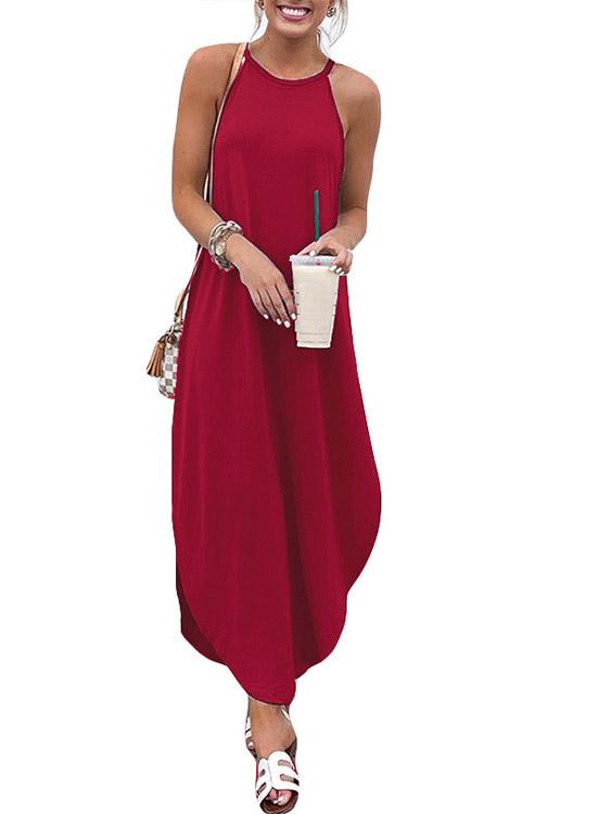 NEW FEELING Womens Red Maxi Dresses