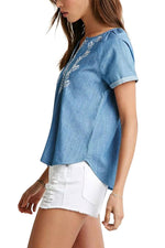 OEM Ladies Blue T-Shirts