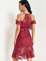 NEW FEELING Womens Burgundy Sexy Dresses