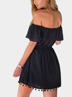 NEW FEELING Womens Black Off The Shoulder Dresses