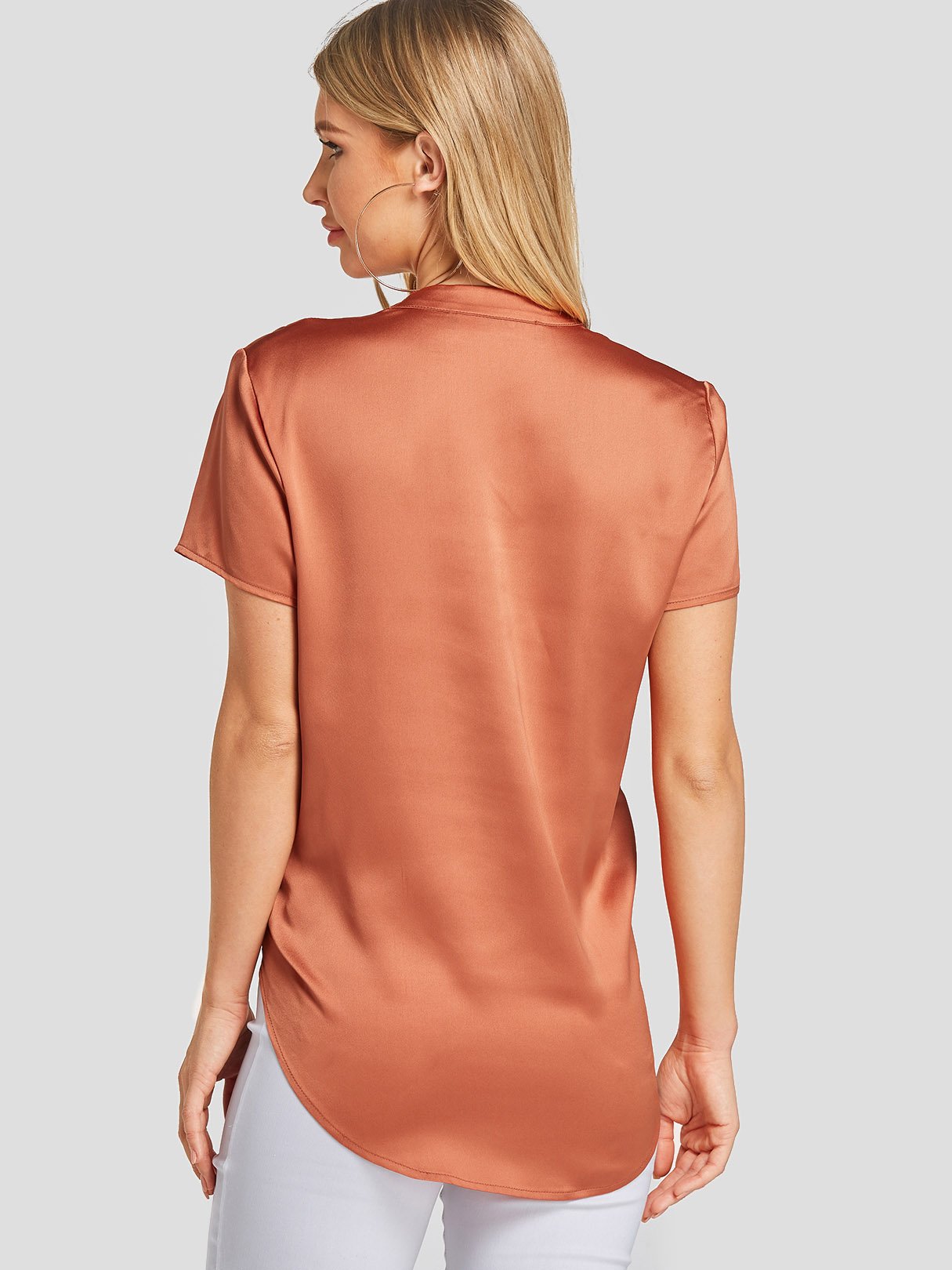 ODM Ladies Short Sleeve Blouses