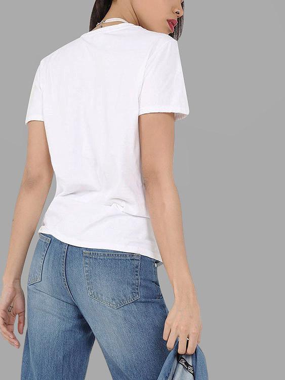 NEW FEELING Womens White T-Shirts