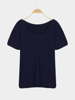 Wholesale Round Neck V-Neck Short Sleeve Blue T-Shirts