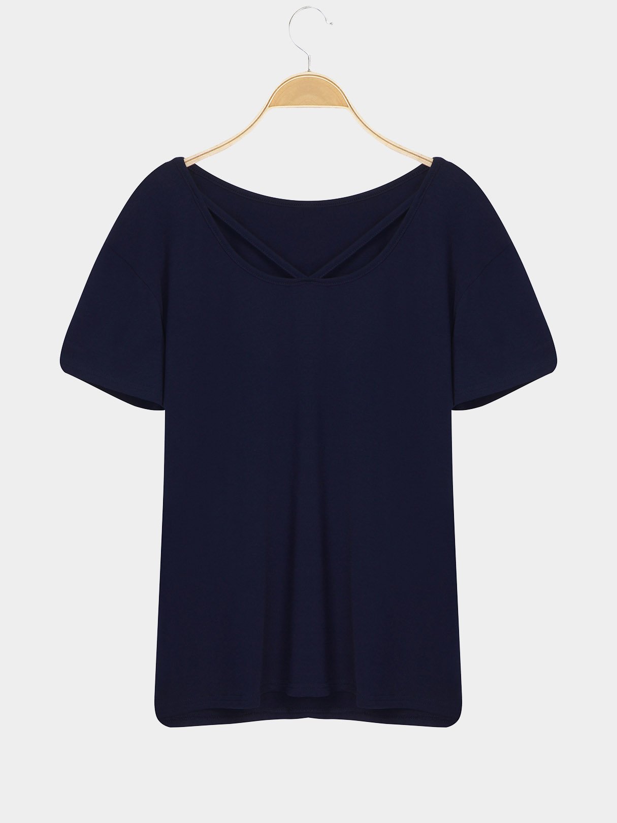 Wholesale Round Neck V-Neck Short Sleeve Blue T-Shirts
