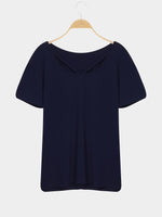 Wholesale Round Neck V-Neck Short Sleeve Blue T-Shirts