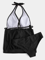 NEW FEELING Womens Black Tankinis