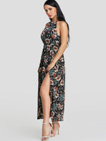 OEM Ladies Black Floral Dresses