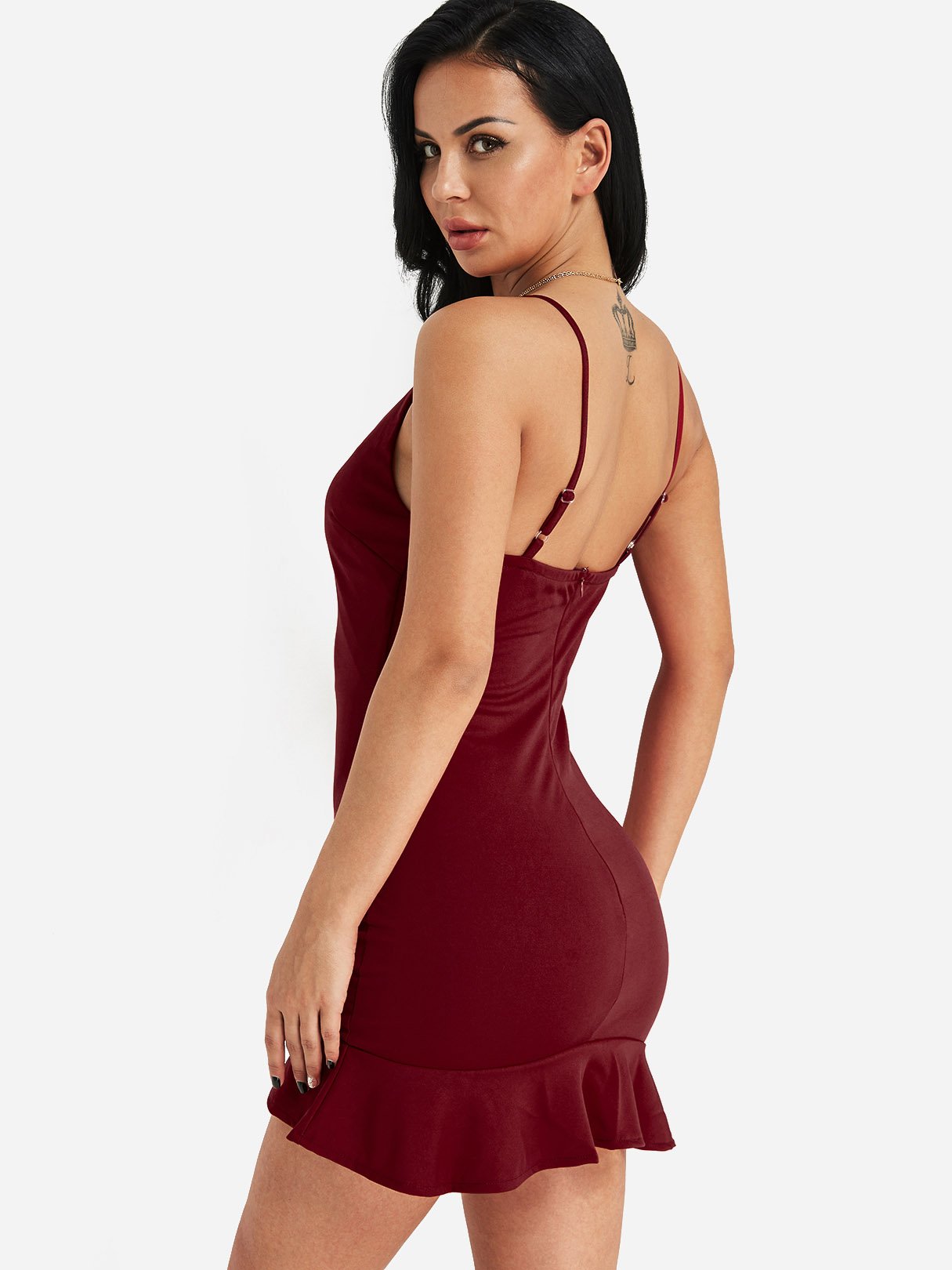 NEW FEELING Womens Burgundy Bodycon Dresses