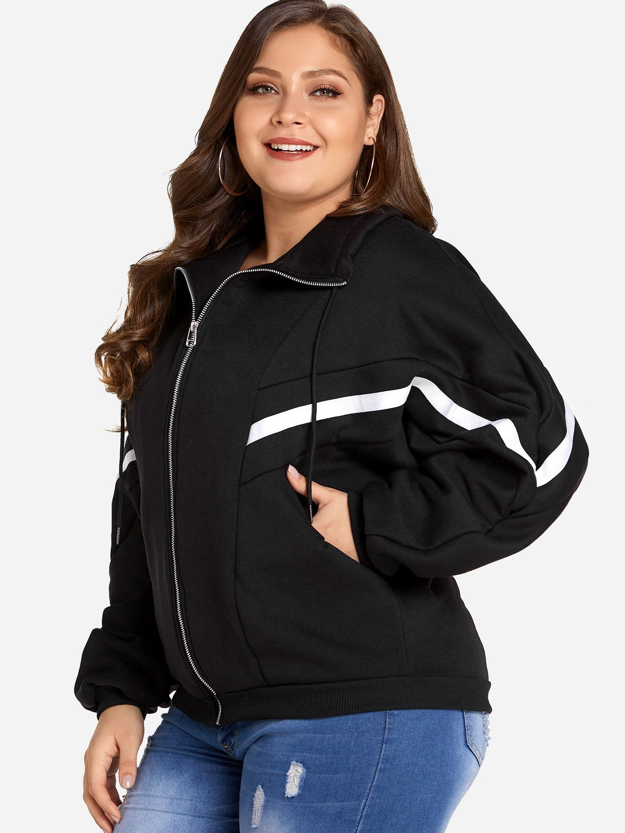 OEM Ladies Black Plus Size Coats & Jackets