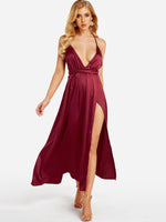 Custom Womens Light Purple V-Neck Dresses