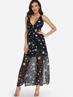 OEM Ladies Black V-Neck Dresses