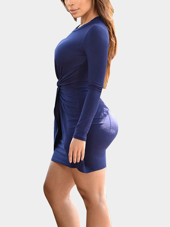 OEM Ladies Dark Blue Bodycon Dresses