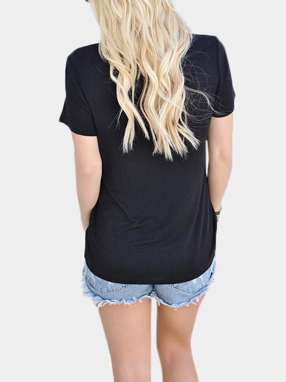 NEW FEELING Womens Black T-Shirts