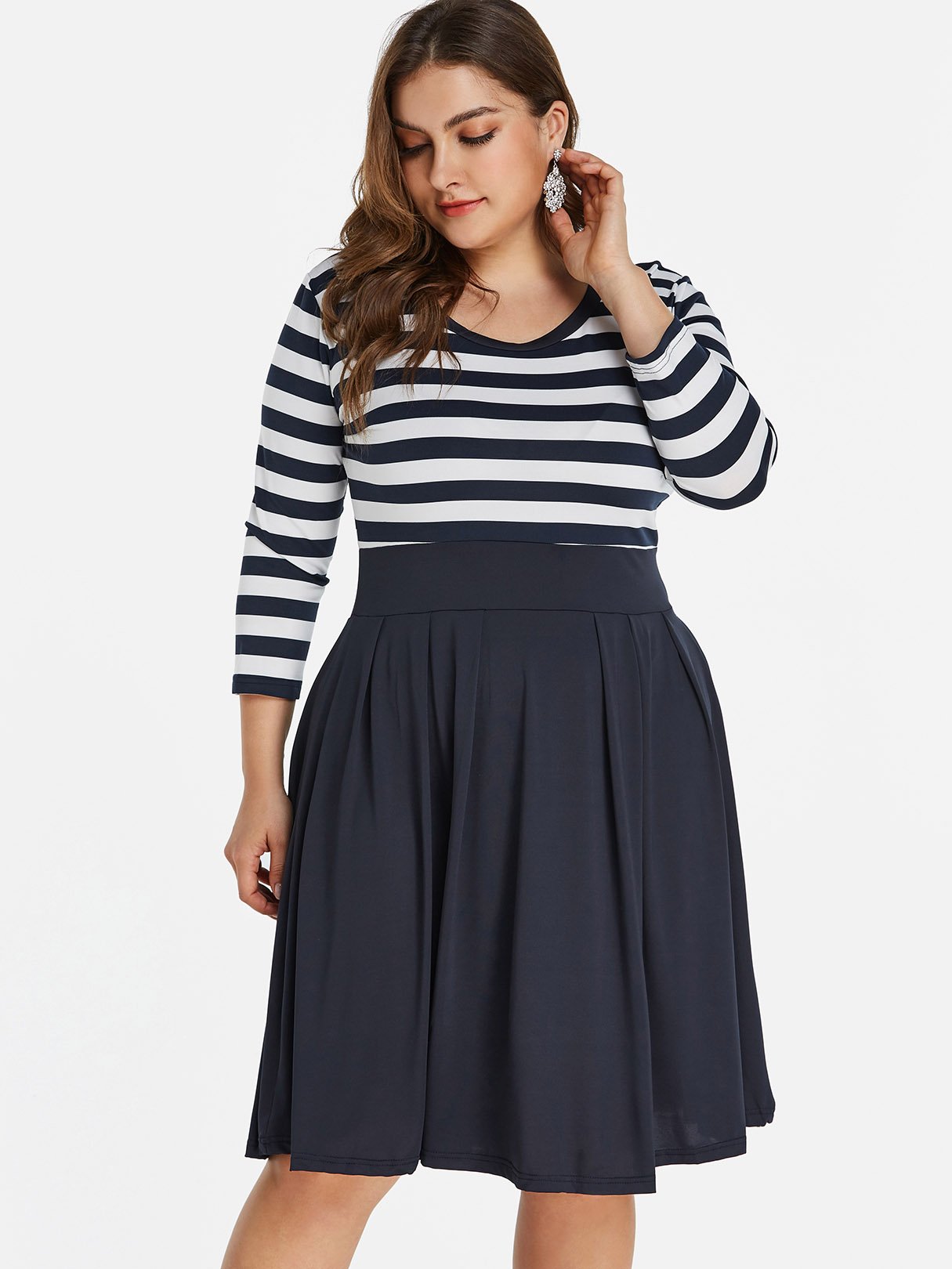 ODM Ladies 3/4 Sleeve Plus Size Dress
