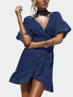 NEW FEELING Womens Royal V-Neck Dresses