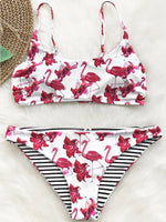 Wholesale Scoop Neck Floral Print 2 Piece Bikinis