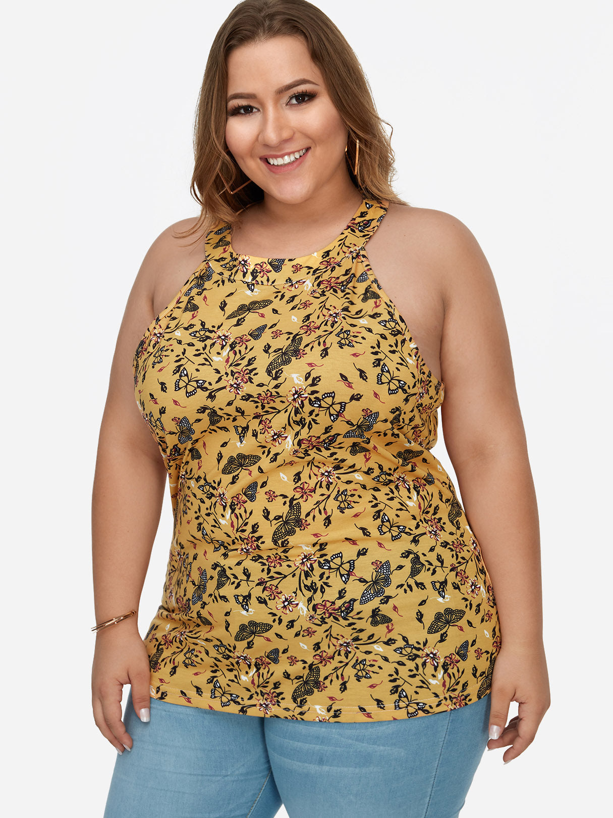 OEM Ladies Yellow Plus Size Tops