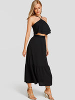 ODM Ladies Sleeveless Two Piece Outfits