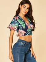 OEM Ladies Green Crop Top