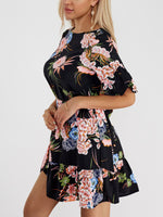 OEM Ladies Black Floral Dresses