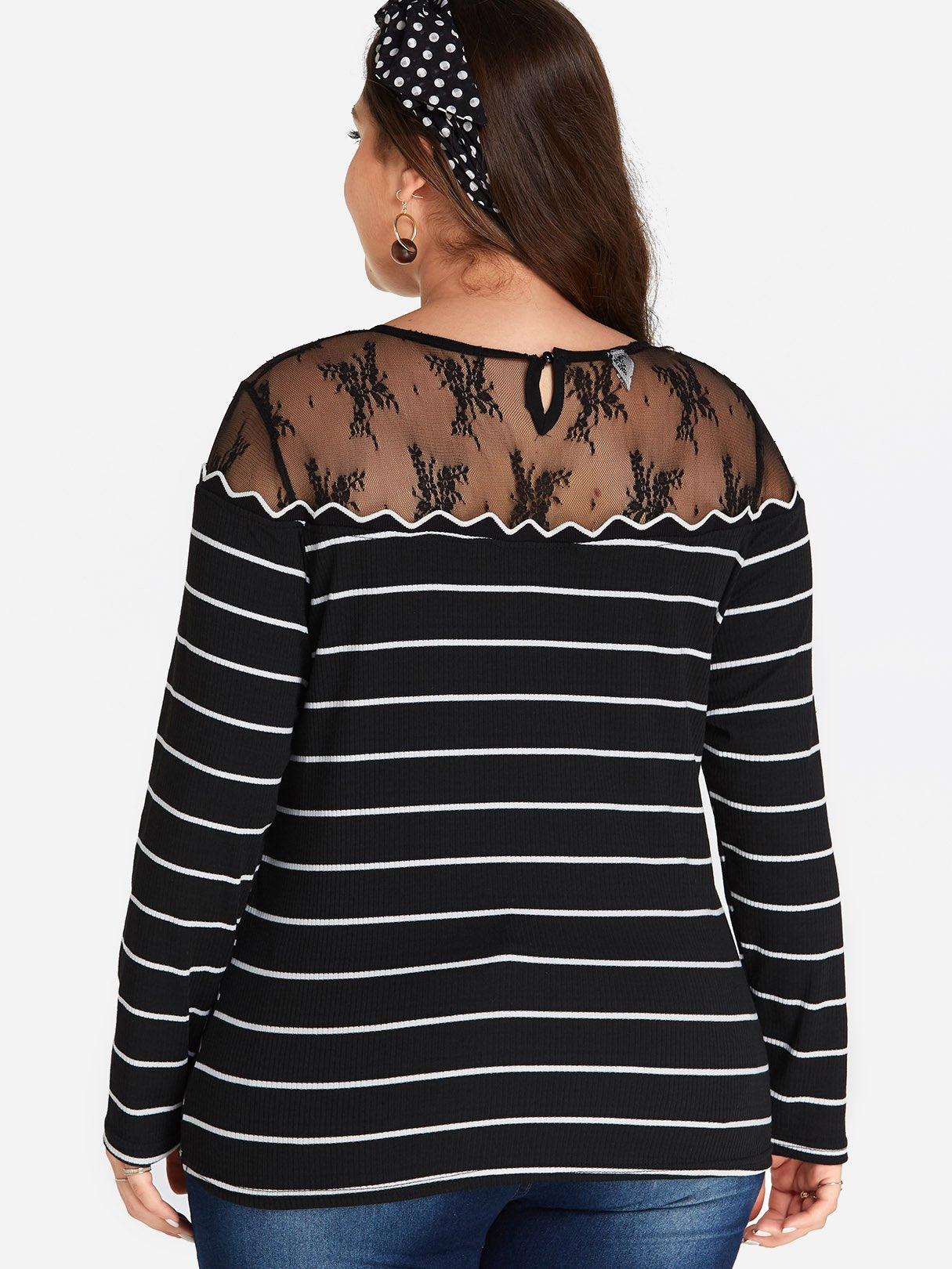 NEW FEELING Womens Striped Plus Size Tops
