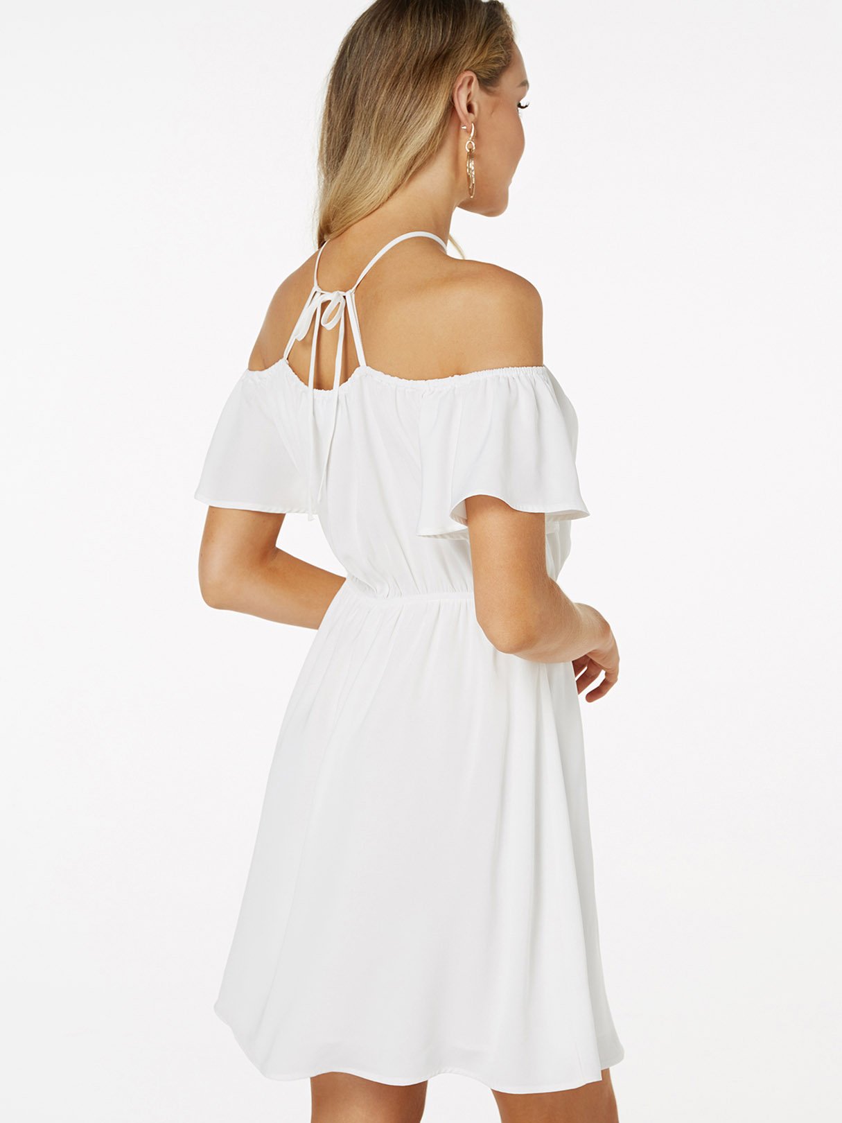NEW FEELING Womens White Casual Dresses