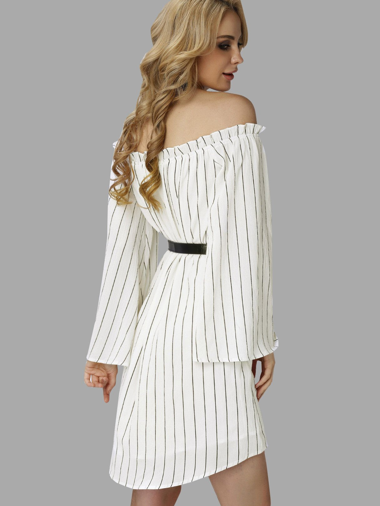 NEW FEELING Womens Striped Mini Dresses