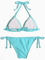 NEW FEELING Womens Sky Blue Bikinis