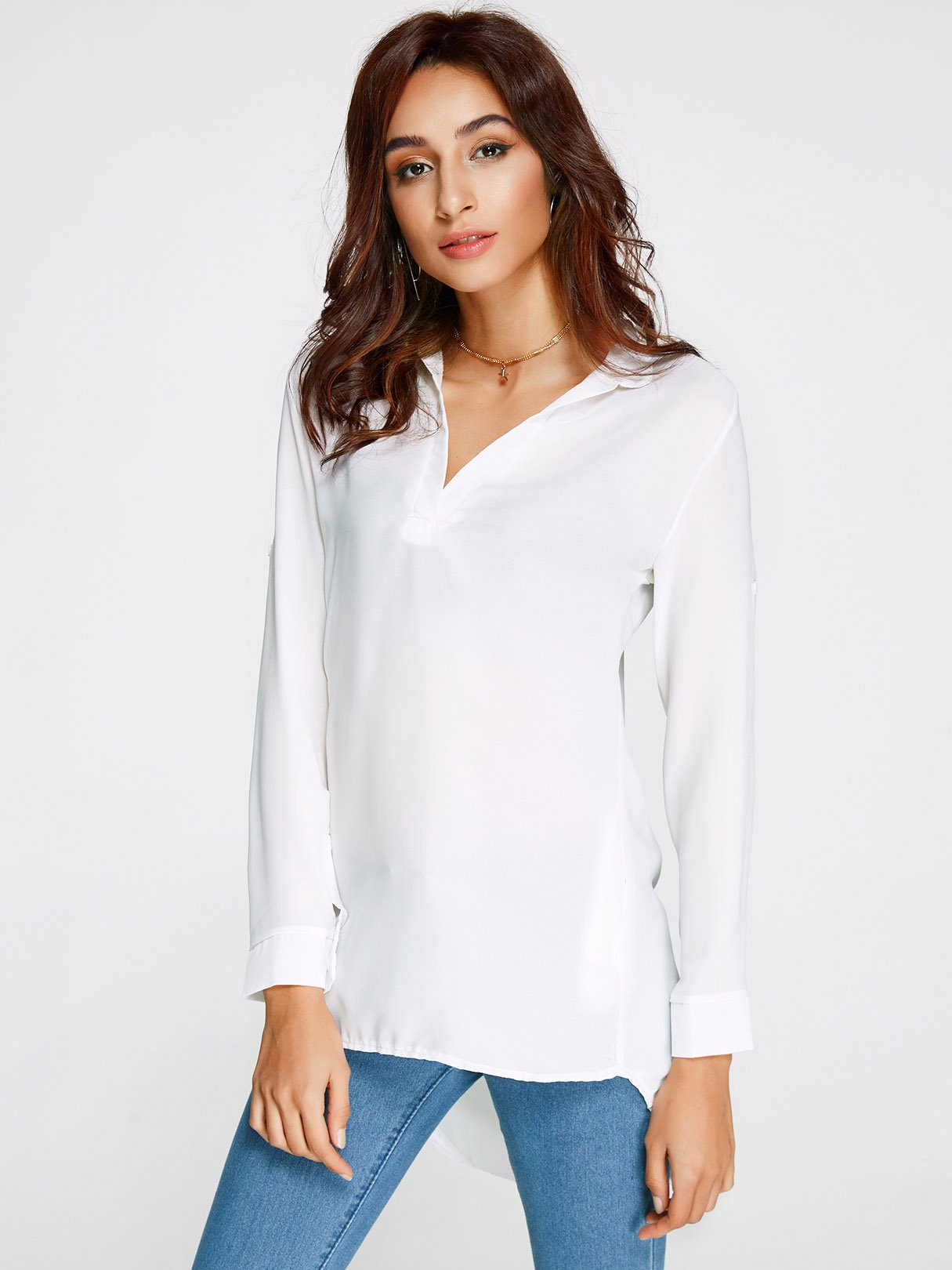 NEW FEELING Womens White Blouses