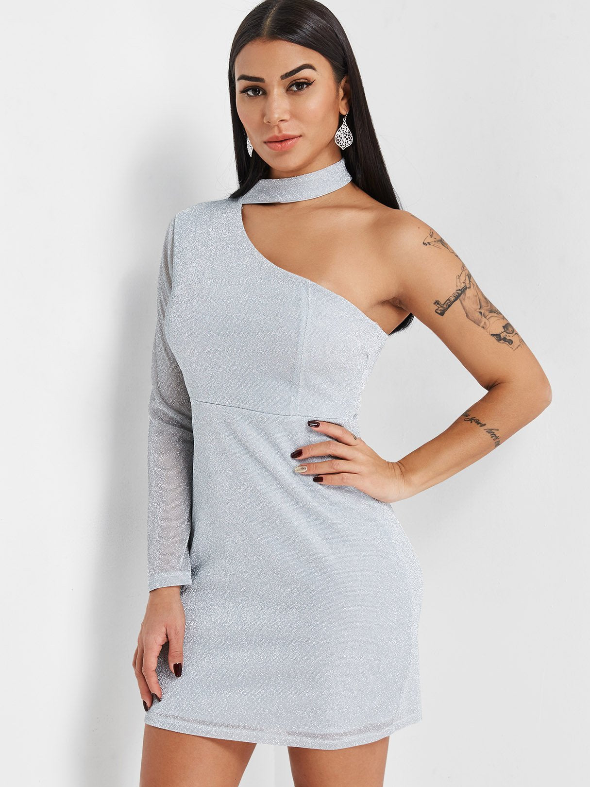 OEM Ladies Silver Mini Dresses