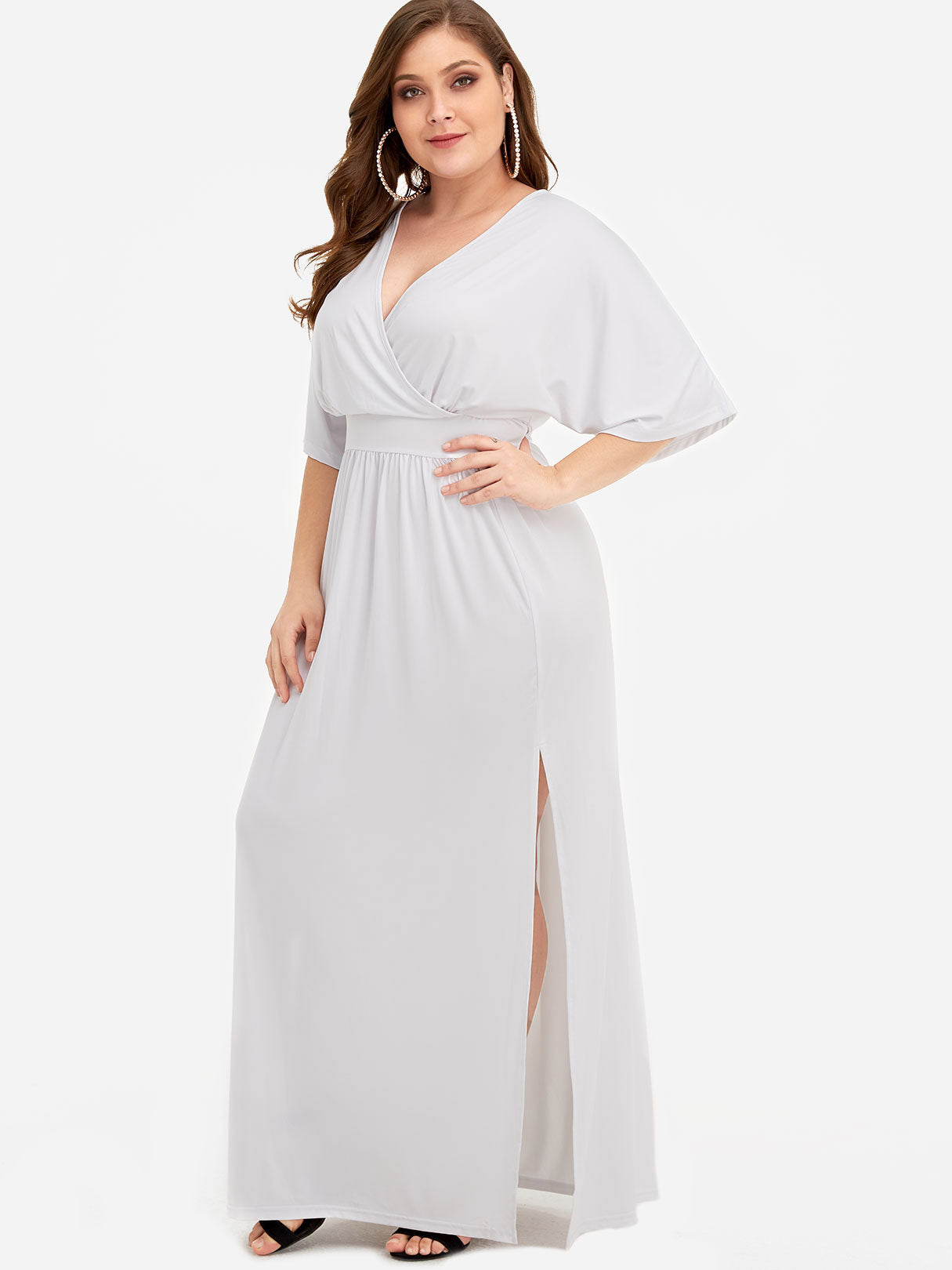 Custom Ladies V-Neck Plus Size Maxi Dresses