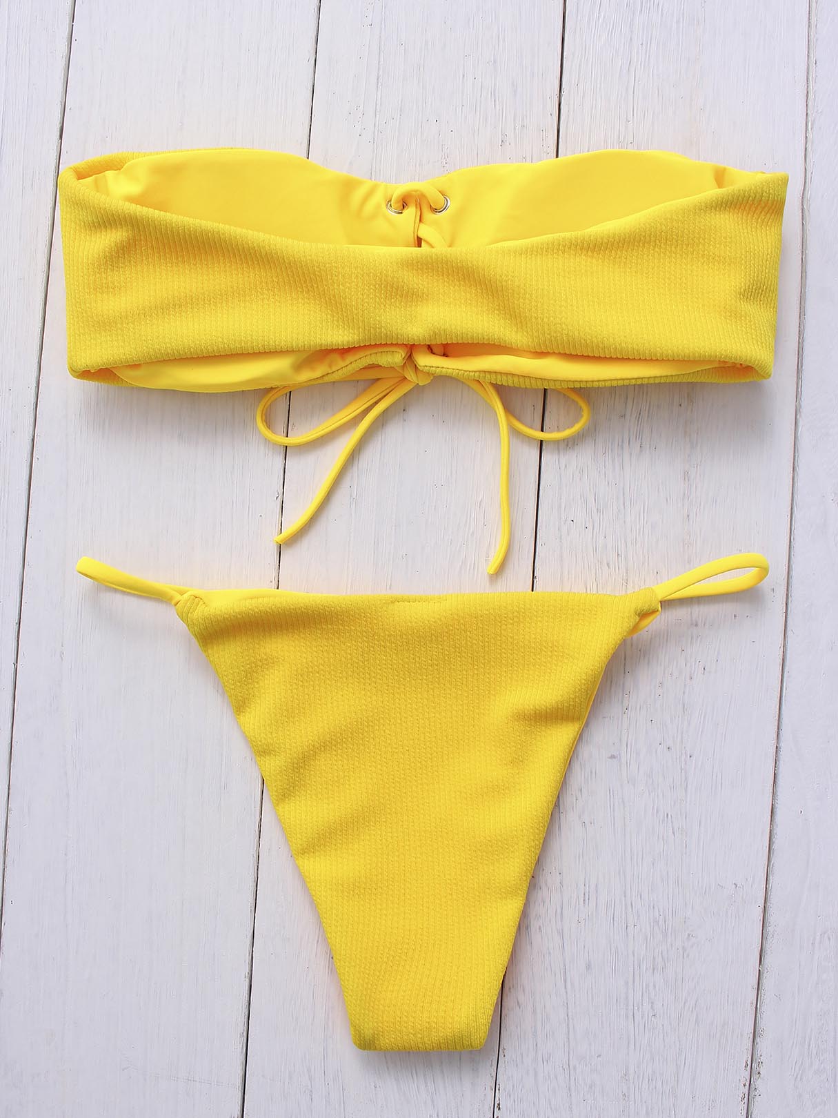 NEW FEELING Womens Yellow Bikinis