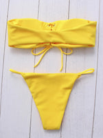NEW FEELING Womens Yellow Bikinis