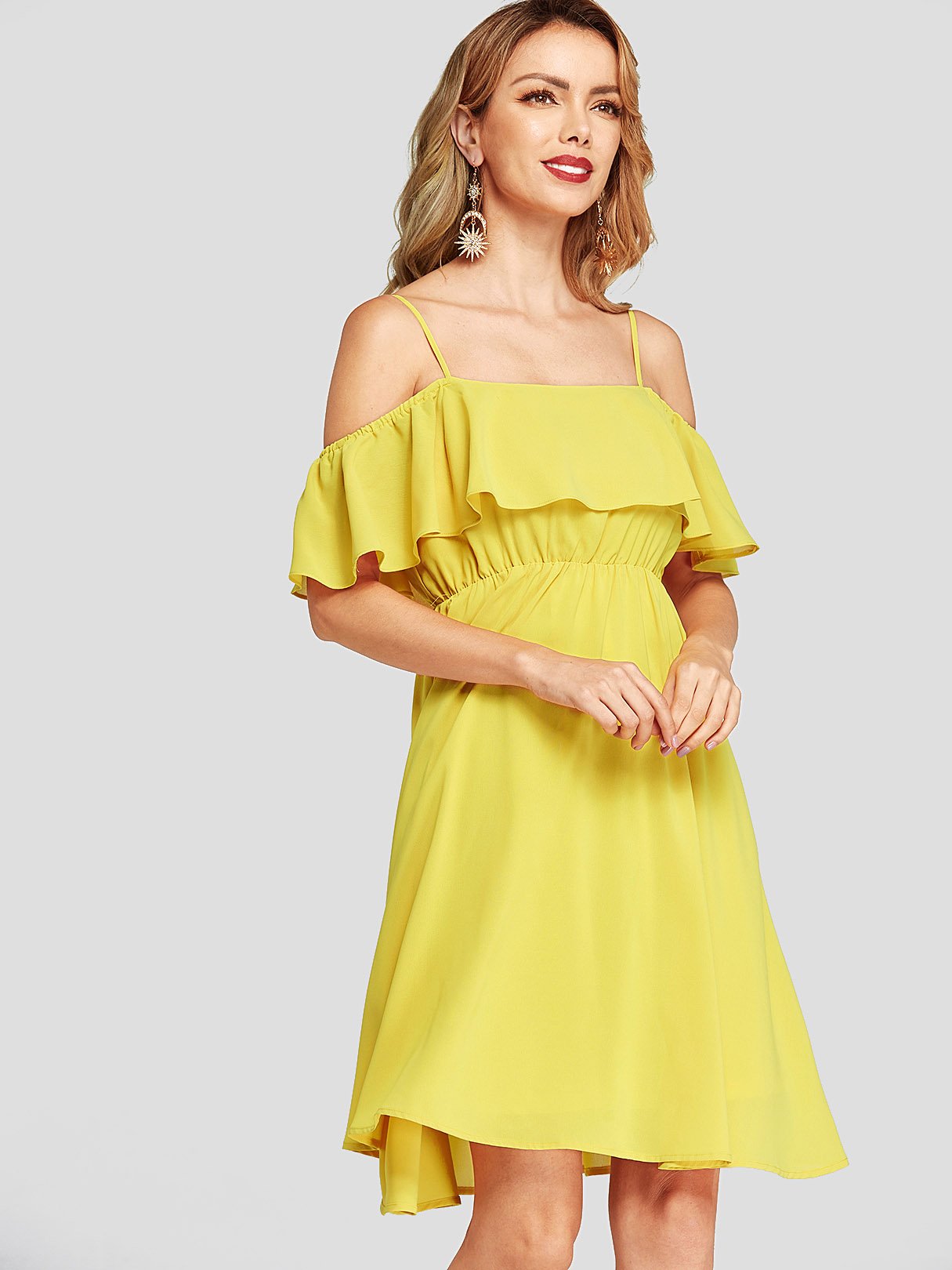 OEM Ladies Yellow Casual Dresses