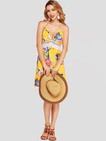 NEW FEELING Womens Yellow Mini Dresses