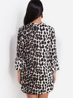 NEW FEELING Womens Leopard V-Neck Dresses