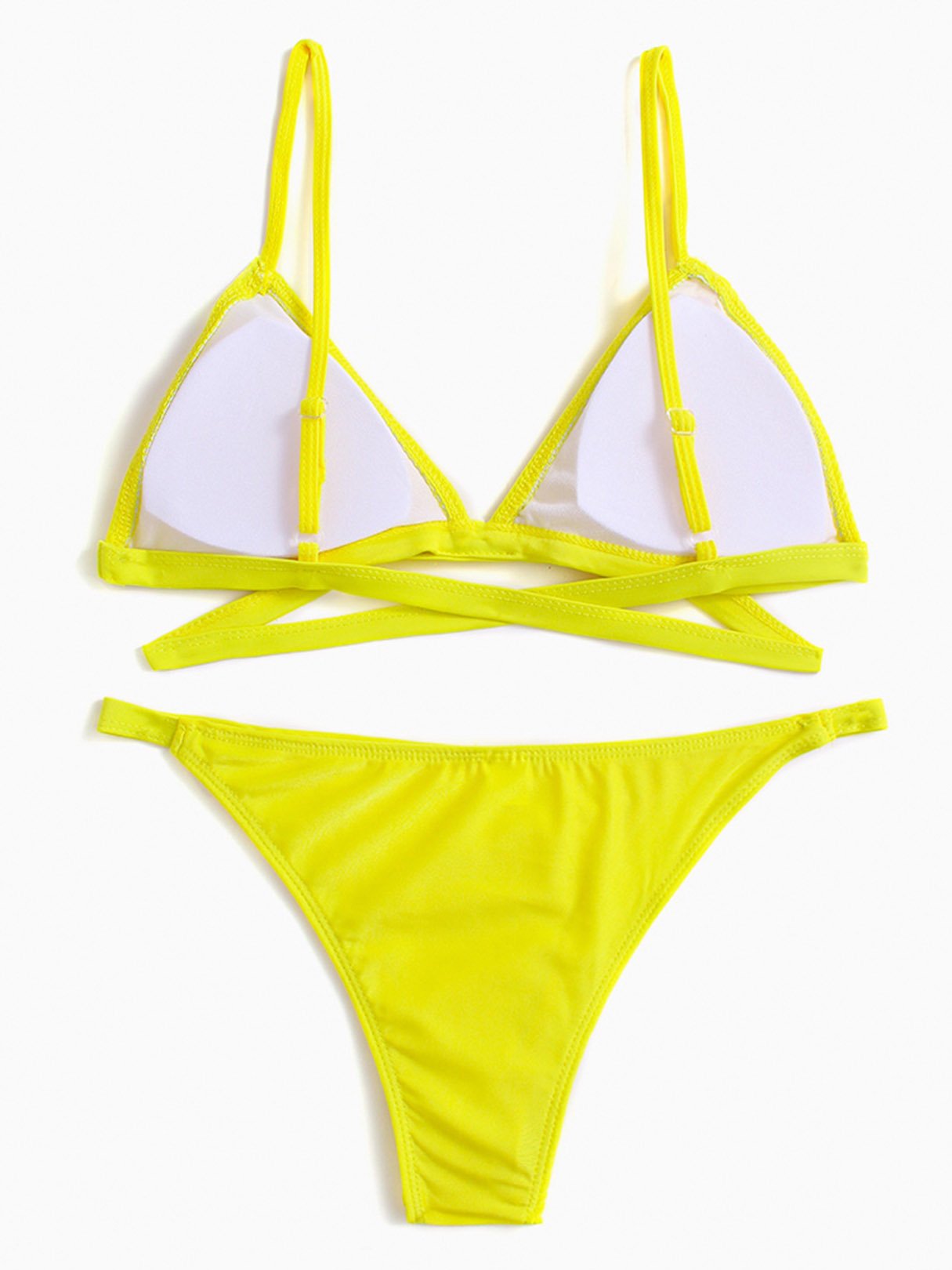 NEW FEELING Womens Yellow Bikinis