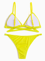 NEW FEELING Womens Yellow Bikinis