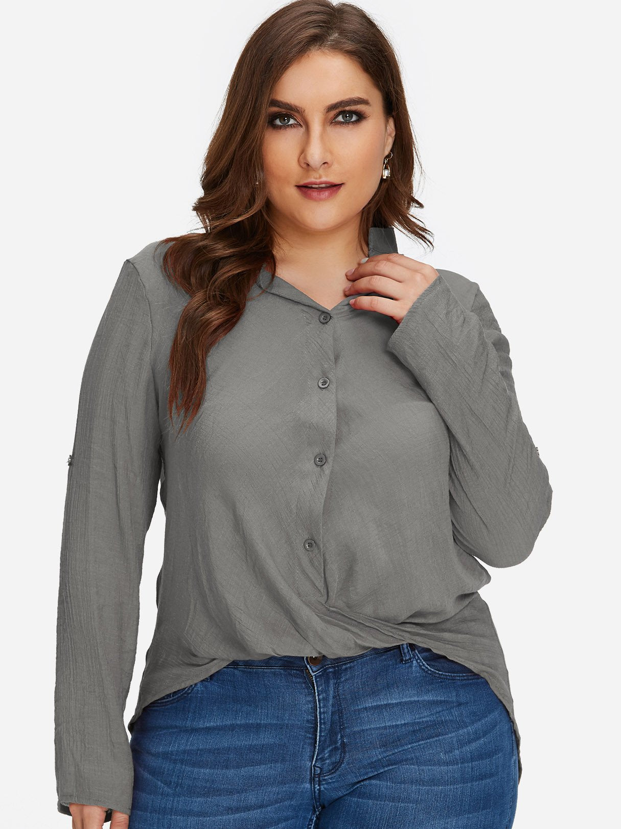 OEM ODM Womens Long Sleeve Plus Size Tops
