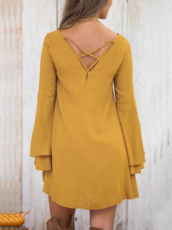 NEW FEELING Womens Yellow Mini Dresses