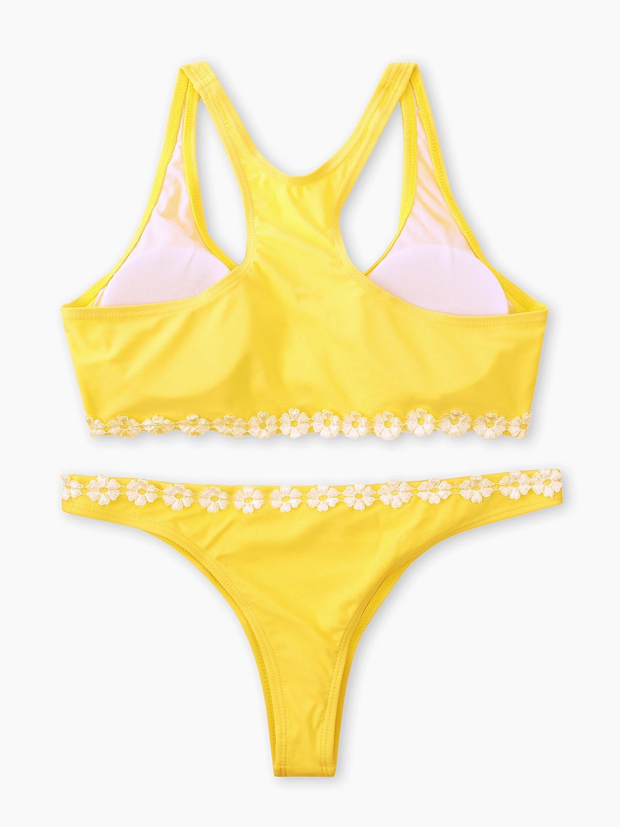 NEW FEELING Womens Yellow Bikinis