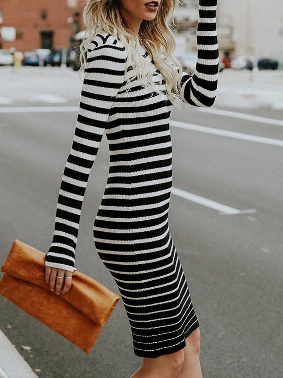 ODM Ladies Long Sleeve Midi Dress