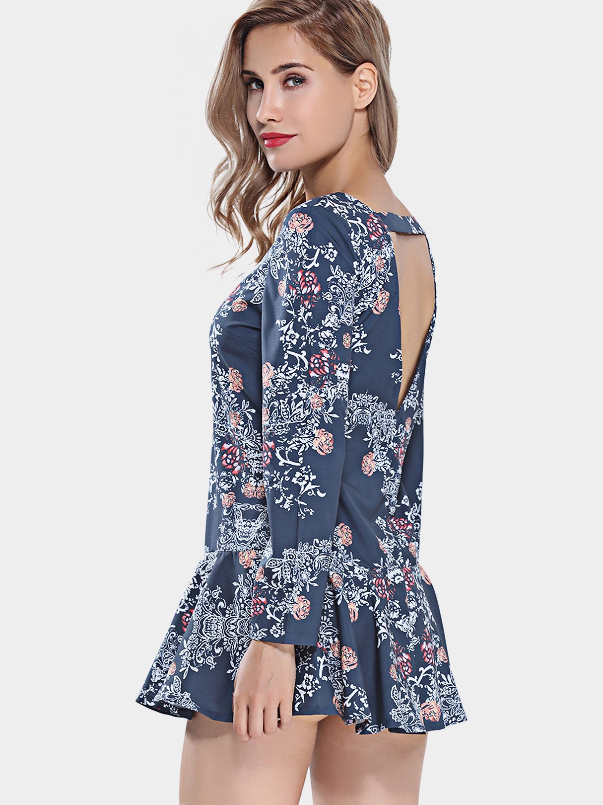 NEW FEELING Womens Black Floral Dresses
