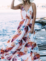 Wholesale V-Neck Sleeveless Print Maxi Dress