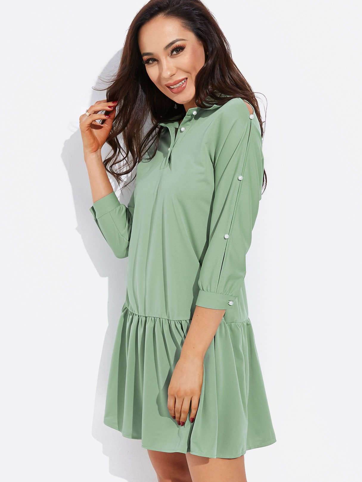 OEM Ladies Green Casual Dresses