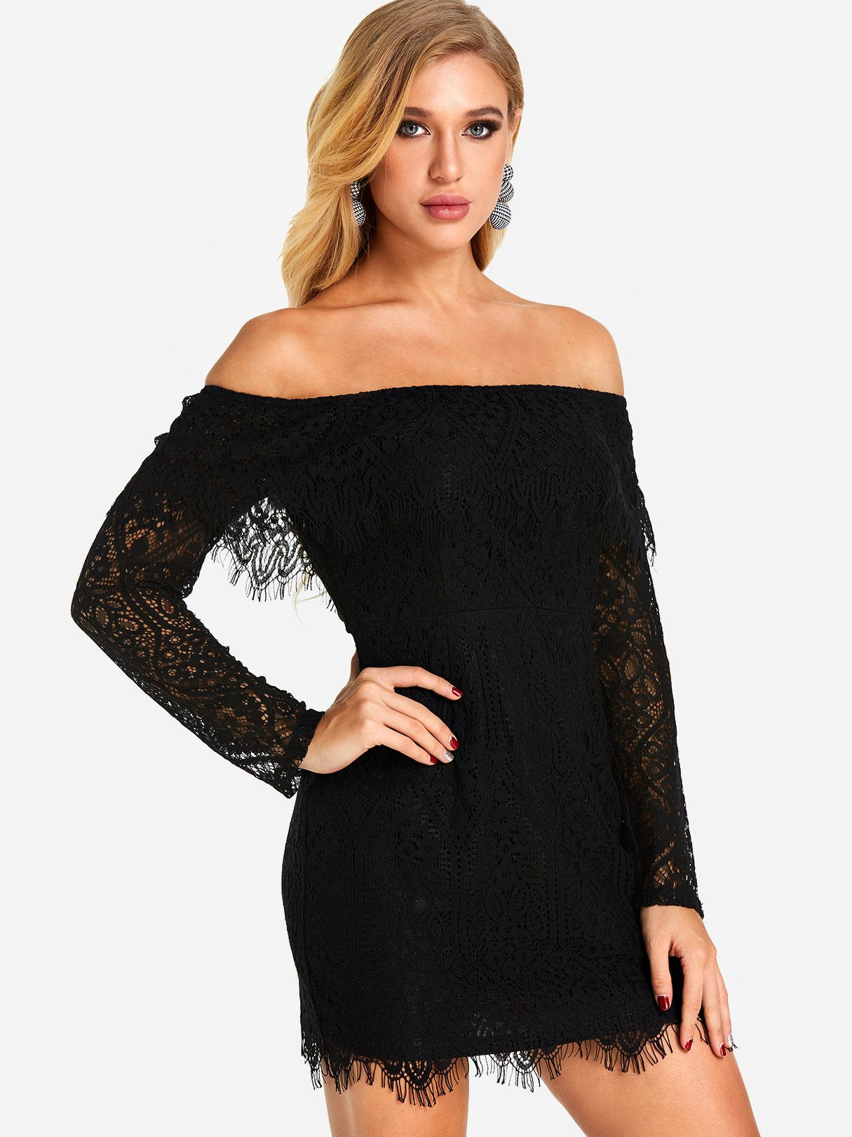 OEM Ladies Black Off The Shoulder Dresses